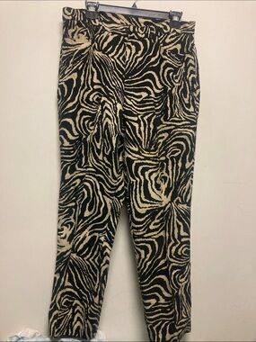 Birch Hill/-Rise Black and Cream Zebra Print Trousers